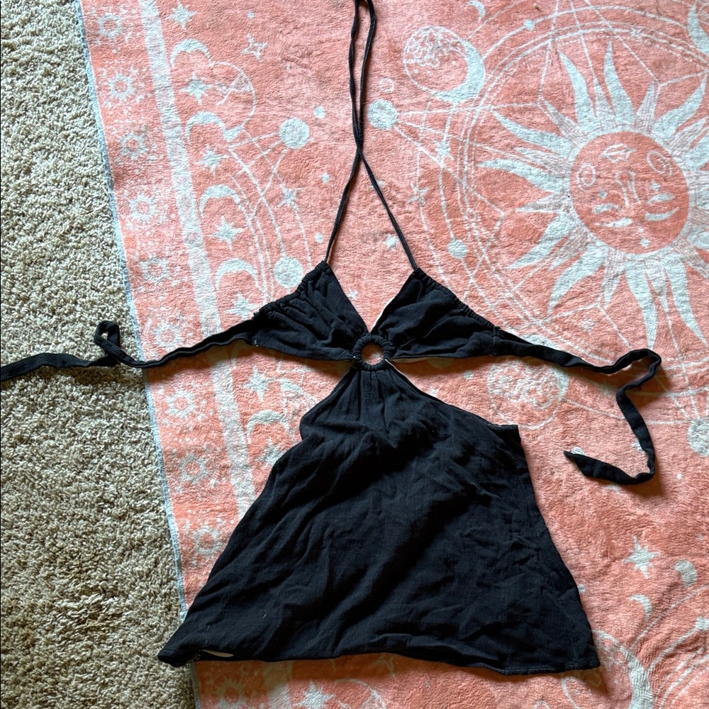 Elegant Black Halter Top